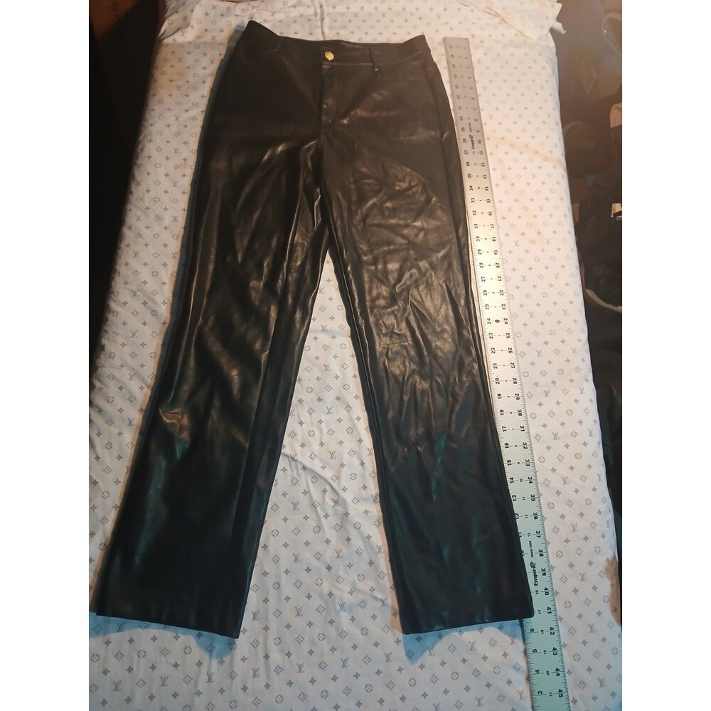 Marc New York Faux Black Leather Full Waistband Pants Women's Size 2 Rn54163